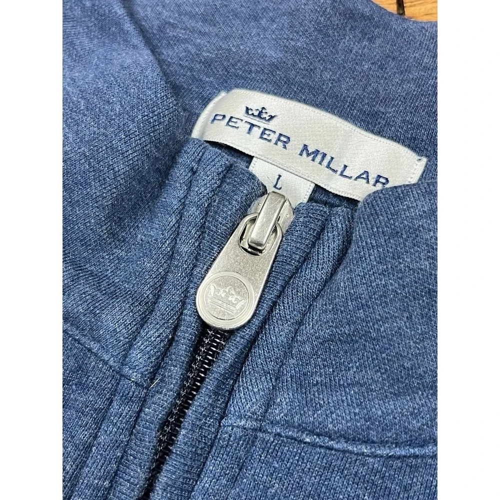 Peter Millar 1/4 Zip Pullover‎ Sweater Golf Heavyweight Blue Men's Size Large